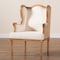 Bali & Pari Rachana Traditional French Beige Fabric and Honey Oak Finished Wood Accent Chair 238-13386-ZORO - alternate 4